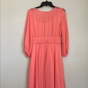 Coral dress.